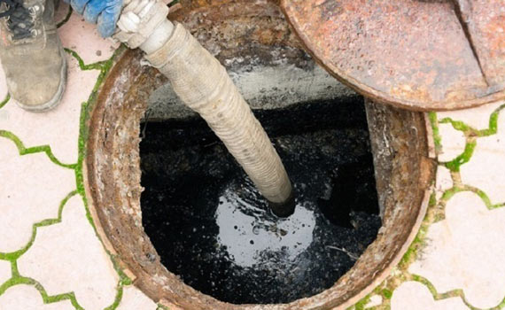 A sewage septic pump cleanup process